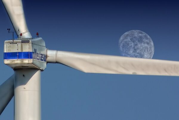 windmill, sky, moon